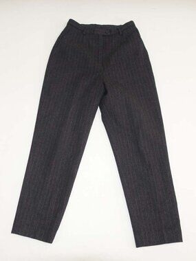 Pendleton Women's Dress Pants Size 6 Petite Charcoal Gray Purple Stripes Wool 6P